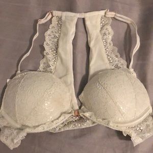 White bra with lace.